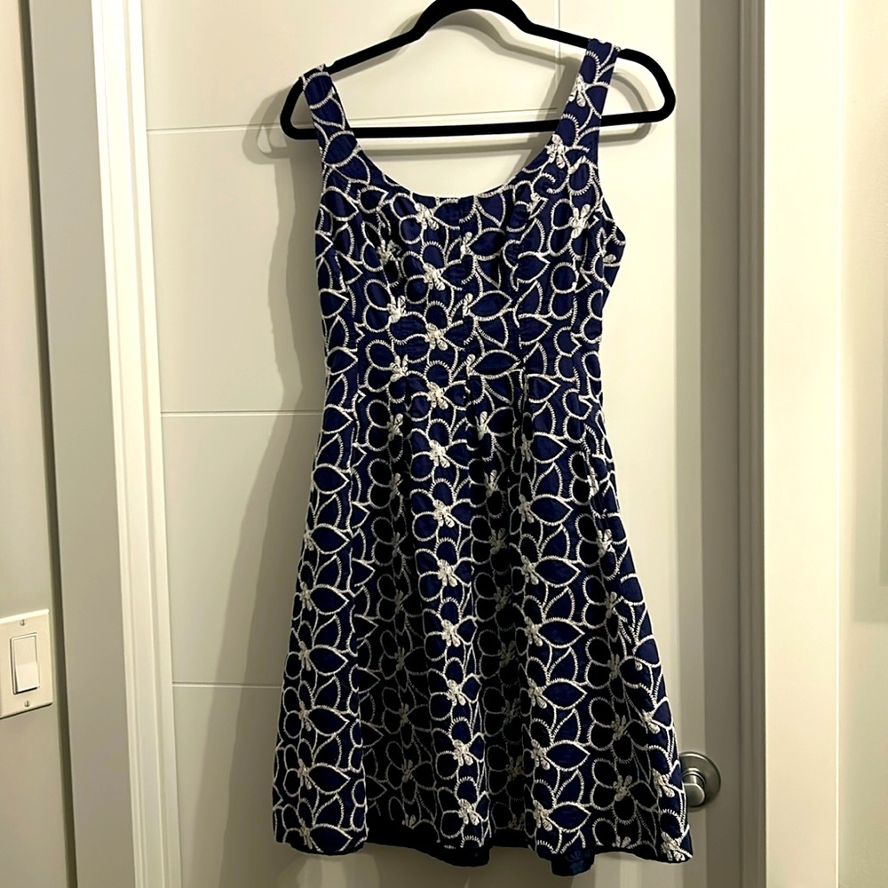 NINE WEST Embroidered Floral A-Line Dress